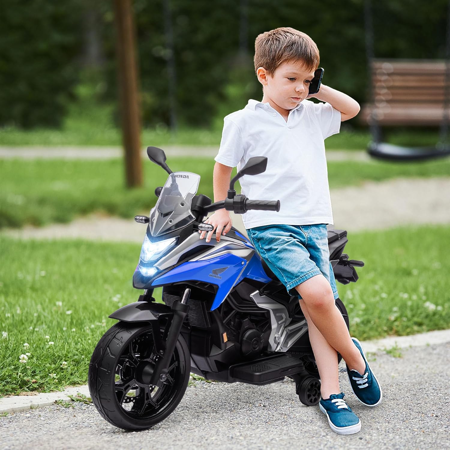 Moto Enfant Electrique Bleu 2000