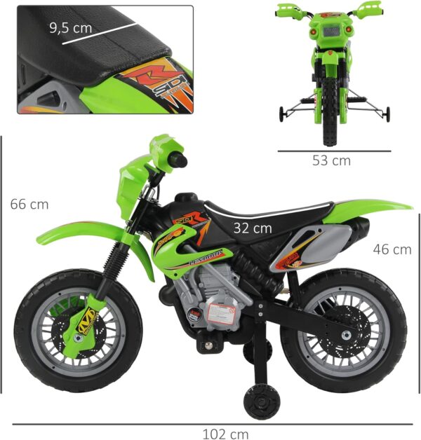 Moto Cross Electrique Enfant Vert et Orange 5