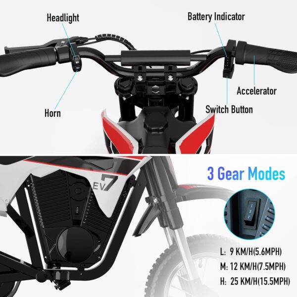 Moto Electrique Enfant 3 Ans Pneu Gomme 6